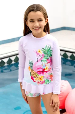 Salty Ink Girls Miss Vacay Long Sleeve Suntop Set
