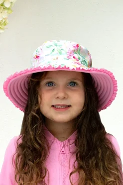 Salty Ink Girls Miss Vacay Reversible Sunhat