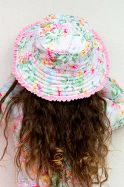 Salty Ink Girls Miss Vacay Reversible Sunhat
