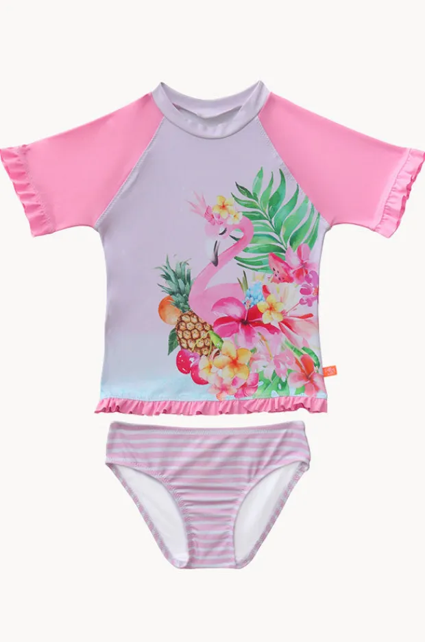 Salty Ink Girls Miss Vacay Short Sleeve Suntop Set