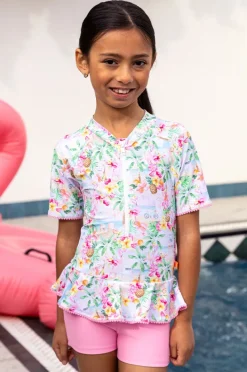 Salty Ink Girls Miss Vacay Short Sleeve Sunsuit