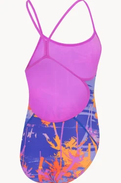 Speedo Girls Palms Allover Digital V Back One Piece