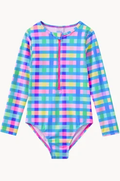 Milky Girls Picnic Check Sunsuit