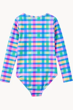 Milky Girls Picnic Check Sunsuit