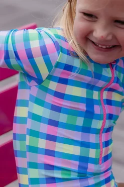 Milky Girls Picnic Check Sunsuit