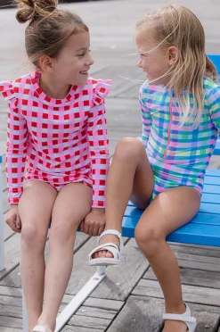 Milky Girls Picnic Check Sunsuit