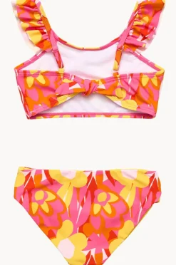 Snapper Rock Girls Pop Of Sunshine Frill Crop Set