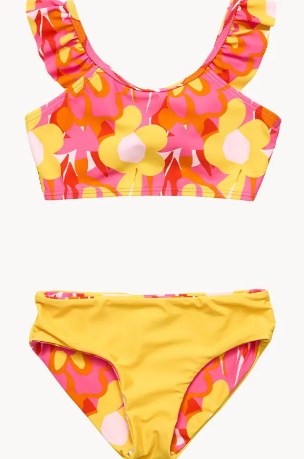 Snapper Rock Girls Pop Of Sunshine Frill Crop Set