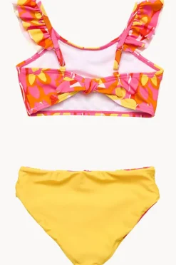 Snapper Rock Girls Pop Of Sunshine Frill Crop Set