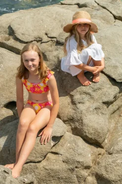 Snapper Rock Girls Pop Of Sunshine Frill Crop Set