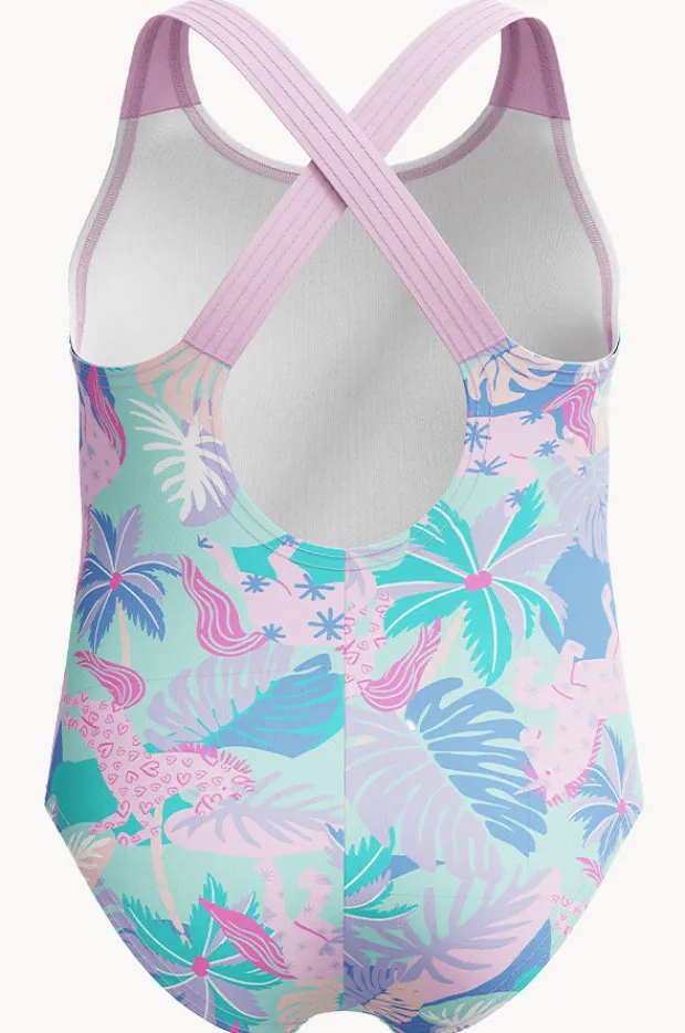 Speedo Girls Print Cross Back One Piece