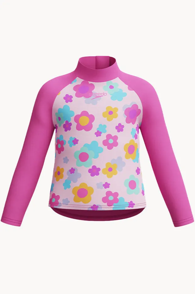 Speedo Girls Print Long Sleeve Suntop