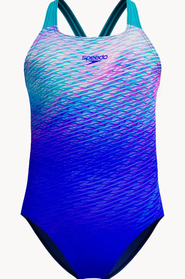 Speedo Girls Print Placement Powerback One Piece