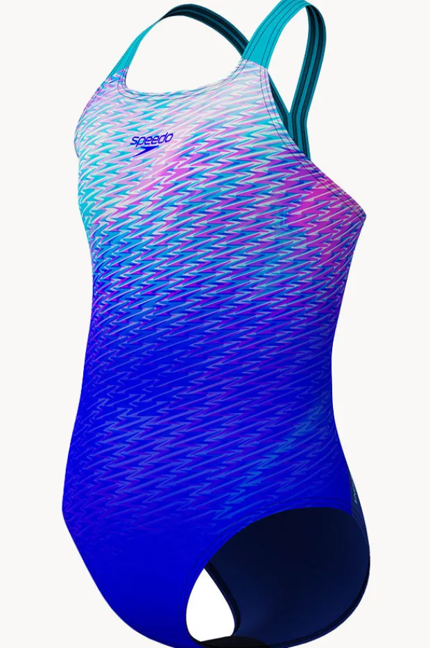 Speedo Girls Print Placement Powerback One Piece