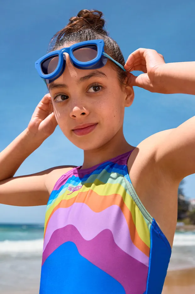 Speedo Girls Printed Pulseback One Piece