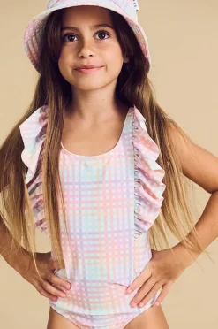 Huxbaby Girls Check Frill One Piece