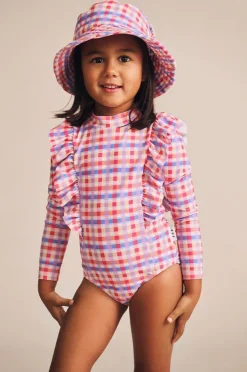 Huxbaby Girls Rainbow Check Swim Hat