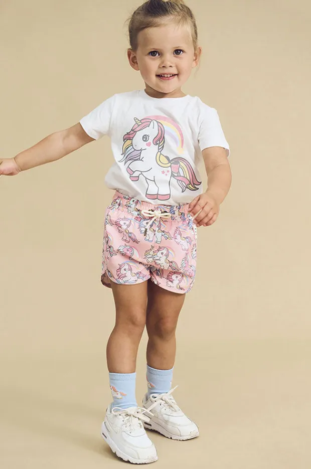 Huxbaby Girls Rainbow Unicorn Swim Short