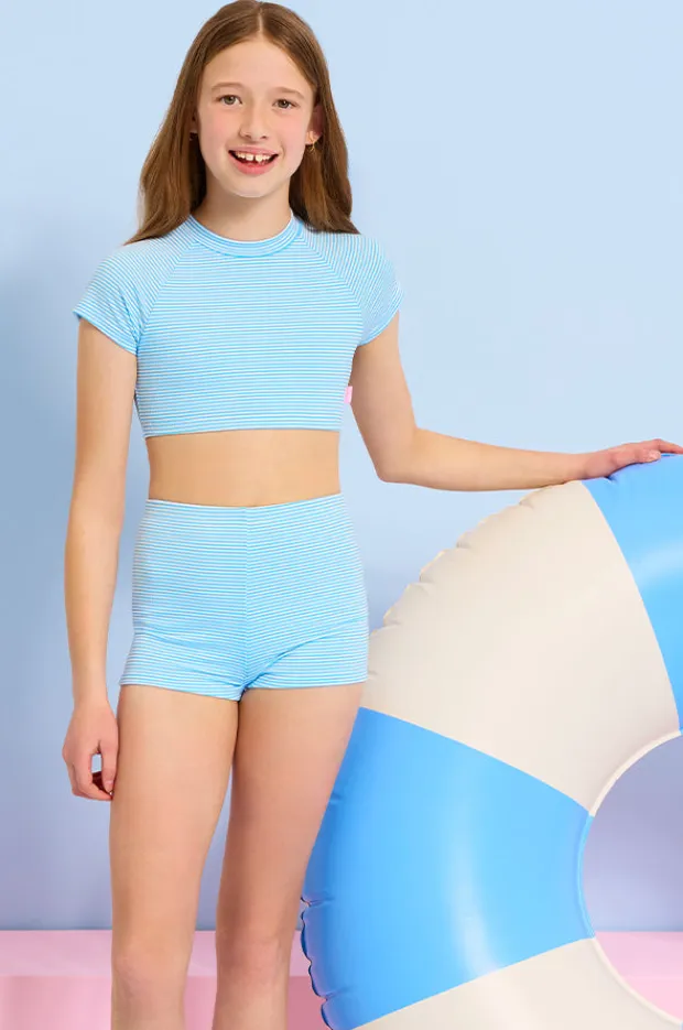 Seafolly Girls Girls Seersucker Stripe Suntop Set