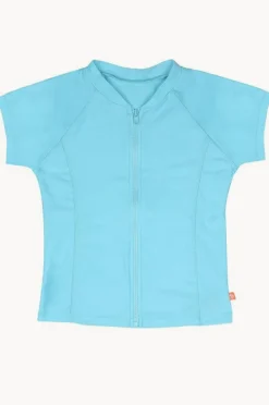Salty Ink Girls Short Sleeve Zip Suntop