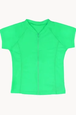 Salty Ink Girls Short Sleeve Zip Suntop