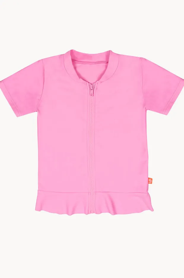 Salty Ink Girls Short Sleeve Zip Suntop