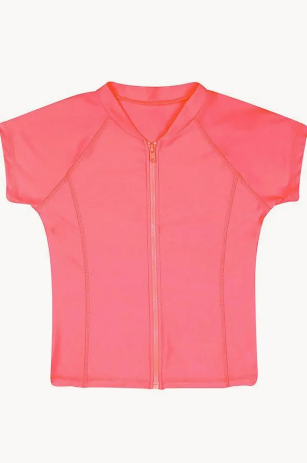 Salty Ink Girls Short Sleeve Zip Suntop