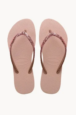 Havaianas Girls Slim Metal Glitter Logo Thong