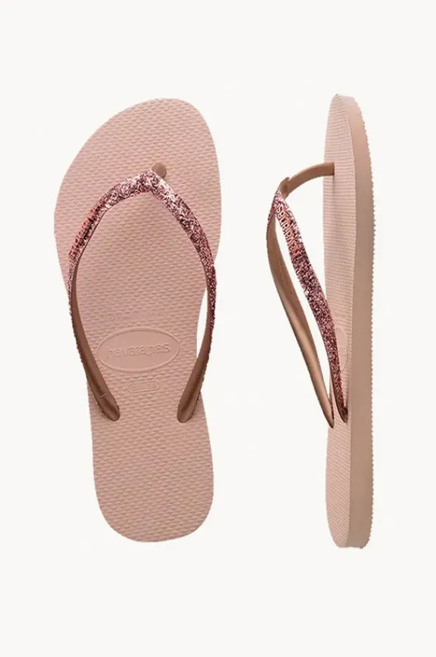 Havaianas Girls Slim Metal Glitter Logo Thong