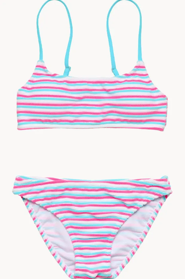 Snapper Rock Girls Sorbet Stripe Crop Set