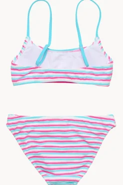 Snapper Rock Girls Sorbet Stripe Crop Set