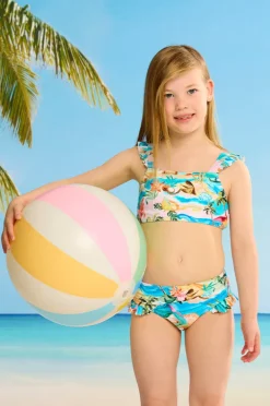 Seafolly Girls Girls South Pacific Frill Crop Set