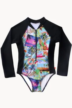 Salty Ink Girls Summer Vacay Long Sleeve Sunsuit