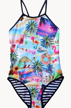 Salty Ink Girls Summer Vacay Reversible One Piece