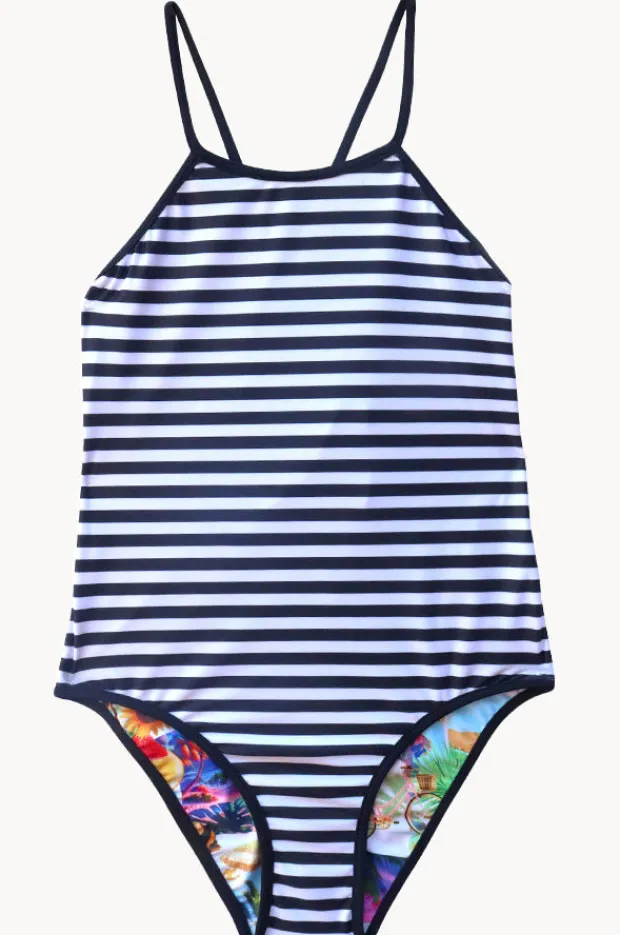 Salty Ink Girls Summer Vacay Reversible One Piece