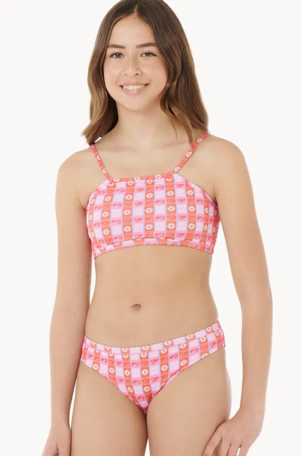 Rip Curl Girls Sunset Check Rib Crop Set