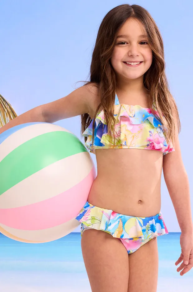 Seafolly Girls Girls Surrealism Frill Crop Set