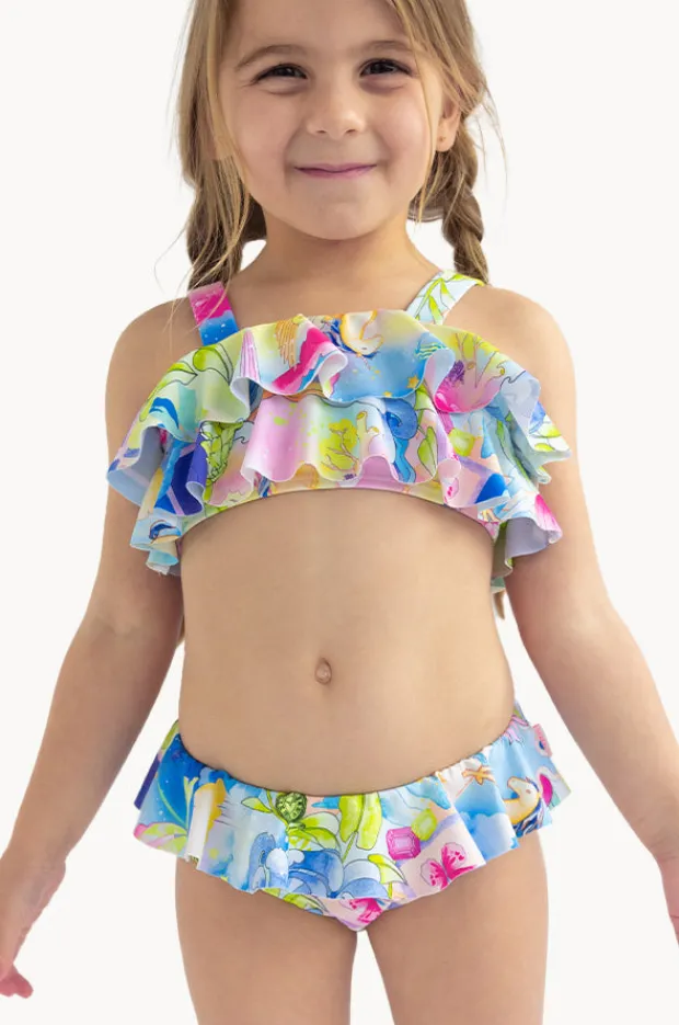 Seafolly Girls Girls Surrealism Frill Crop Set