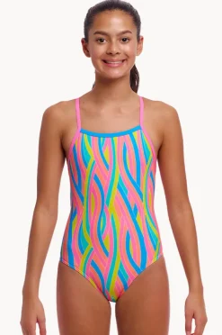 Funkita Girls Swirly Straws Strapped In One Piece