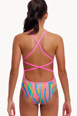 Funkita Girls Swirly Straws Strapped In One Piece