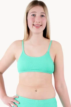 Base Swim Girls Textured Scoop Crop