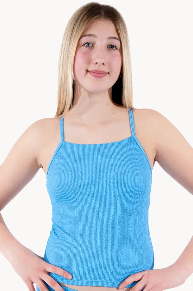 Base Swim Girls Textured Scoop Tankini Separate