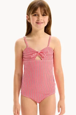 Seafolly Girls Girls Textured Stripe Tie Front One Piece