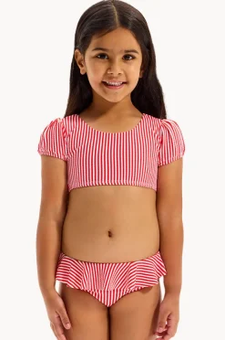 Seafolly Girls Girls Textured Stripe Tie Crop Set