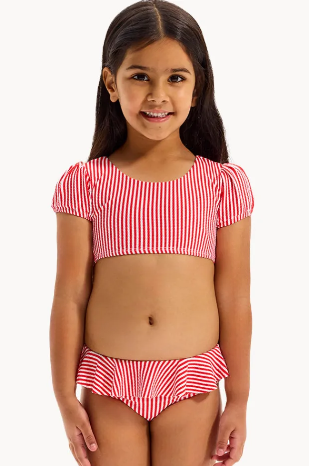 Seafolly Girls Girls Textured Stripe Tie Crop Set