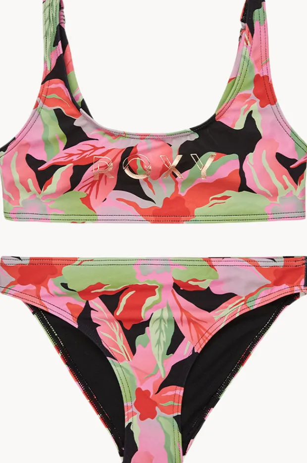Roxy Girls The Moves Floral Active Bralette Set