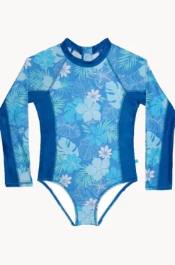 Salty Ink Girls Tropicana Long Sleeve Sunsuit