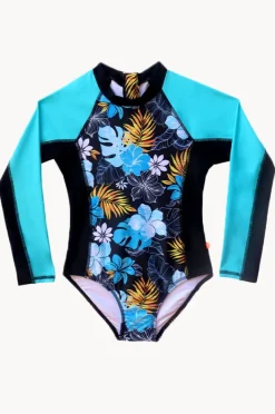 Salty Ink Girls Tropicana Long Sleeve Sunsuit