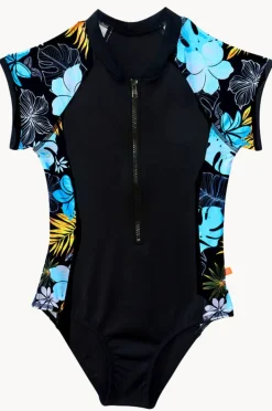 Salty Ink Girls Tropicana Short Sleeve Sunsuit