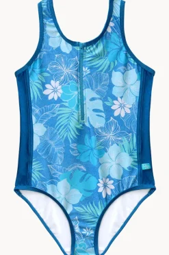 Salty Ink Girls Tropicana Zip One Piece